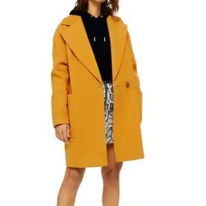 Topshop Orange Carly Slouch Mustard Coat